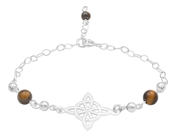 Pulsera de plata .925 Cafe Nudo de Bruja laser ajustable — Joyaris