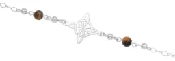 Pulsera Plata 925 Nudo de Bruja Láser con Bolas y Cordón Ajustable - Imagen 3