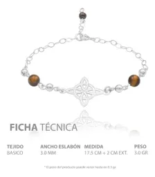 Pulsera Plata 925 Nudo de Bruja Láser con Bolas y Cordón Ajustable - Imagen 7