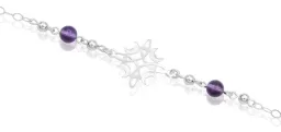 Pulsera Plata 925 Nudo de Bruja y Luna con Hilo Ajustable Color Morado - Imagen 3