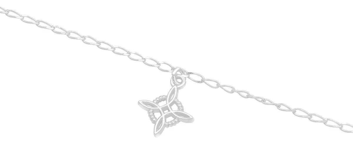 Pulsera de plata .925 rojo ojo turco nudo de bruja facetado — Joyaris
