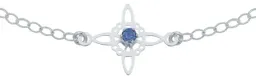 Pulsera Plata 925 Nudo de Bruja con Zirconia Azul - Imagen 2