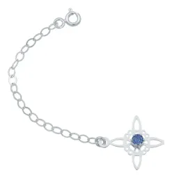 Pulsera Plata 925 Nudo de Bruja con Zirconia Azul - Imagen 3