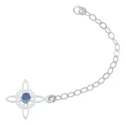 Pulsera Plata 925 Nudo de Bruja con Zirconia Azul - Imagen 4