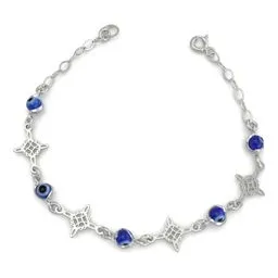 Pulsera Plata 925 Nudo de Bruja Triqueta Ojo Turco Protección - Imagen 1
