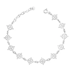 Pulsera Plata Ley .925 Nudos de Bruja Engarzados Ajustable - Imagen 1