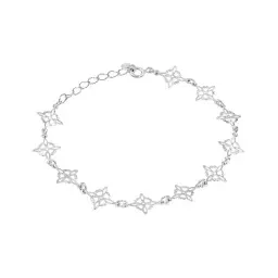 Pulsera Plata Ley .925 Nudos de Bruja Engarzados Ajustable - Imagen 2