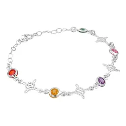 Pulsera de Plata 925 Nudos de Bruja Zirconias Multicolor - Imagen 1