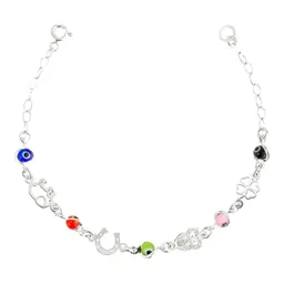 Pulsera Ojo Turco Ajustable Multicolor Plata .925 - Imagen 1