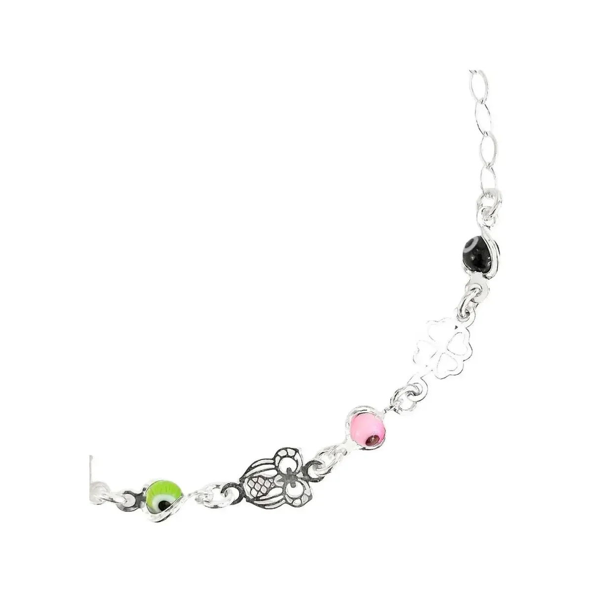 Pulsera Ojo Turco Ajustable Multicolor Plata .925 - Imagen 2