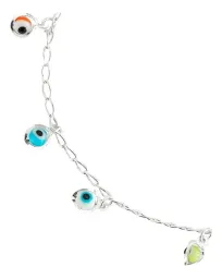 Pulsera Ojo Turco Colores Plata .925 18cm - Imagen 2