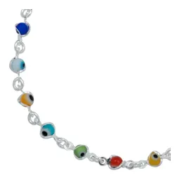 Pulsera Plata 925 Ojo Turco Multicolor Ajustable Mujer - Imagen 2