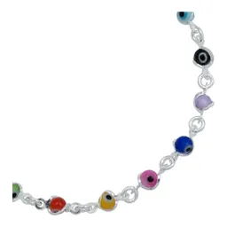 Pulsera Plata 925 Ojo Turco Multicolor Ajustable Mujer - Imagen 3