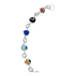 Pulsera Plata 925 Ojo Turco Multicolor Ajustable Mujer - Imagen 4