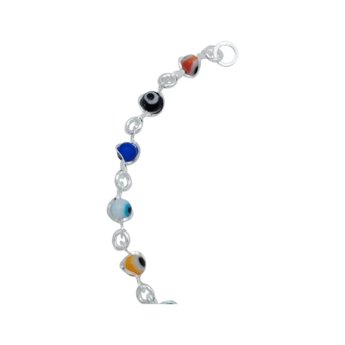 Pulsera Plata 925 Ojo Turco Multicolor Ajustable Mujer - Imagen 4