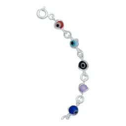 Pulsera Plata 925 Ojo Turco Multicolor Ajustable Mujer - Imagen 5