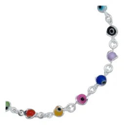 Pulsera Plata 925 Ojo Turco Multicolor Ajustable Mujer - Imagen 3