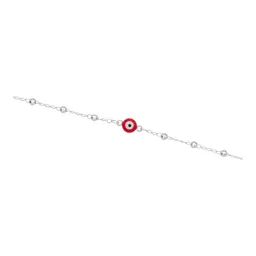Pulsera Plata 925 Ojo Turco Rojo Ajustable Mujer - Imagen 3