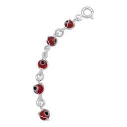 Pulsera de Plata 925 Ojo Turco Rojo Protección Artesanal - Imagen 4