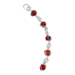 Pulsera de Plata 925 Ojo Turco Rojo Protección Artesanal - Imagen 5