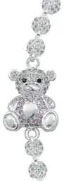 Pulsera Plata 925 Oso Corazón con Zirconias Rosas Modelo 1063 - Imagen 2