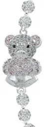 Pulsera Plata 925 Oso Corazón Zirconia Rosa para Mujer - Imagen 2