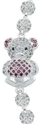 Pulsera Plata 925 Oso Corazón Zirconias Rojas 18.5cm - Imagen 2
