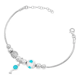 Pulsera Plata 925 Pansa Víbora con Charms de Llave y Zirconia - Imagen 2