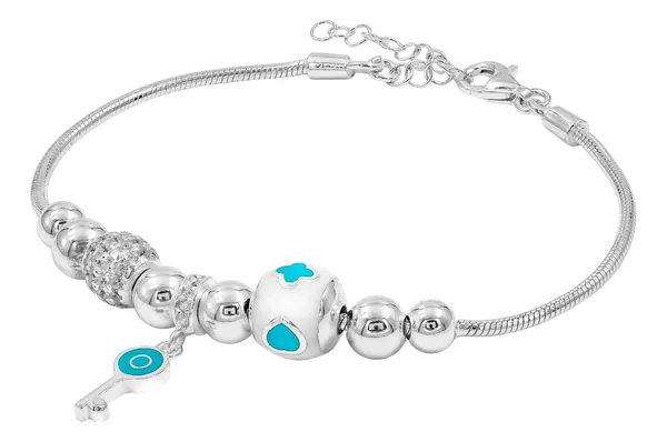 Pulsera Pansa Víbora Plata 925 Charms Llave Zirconia - Imagen 1