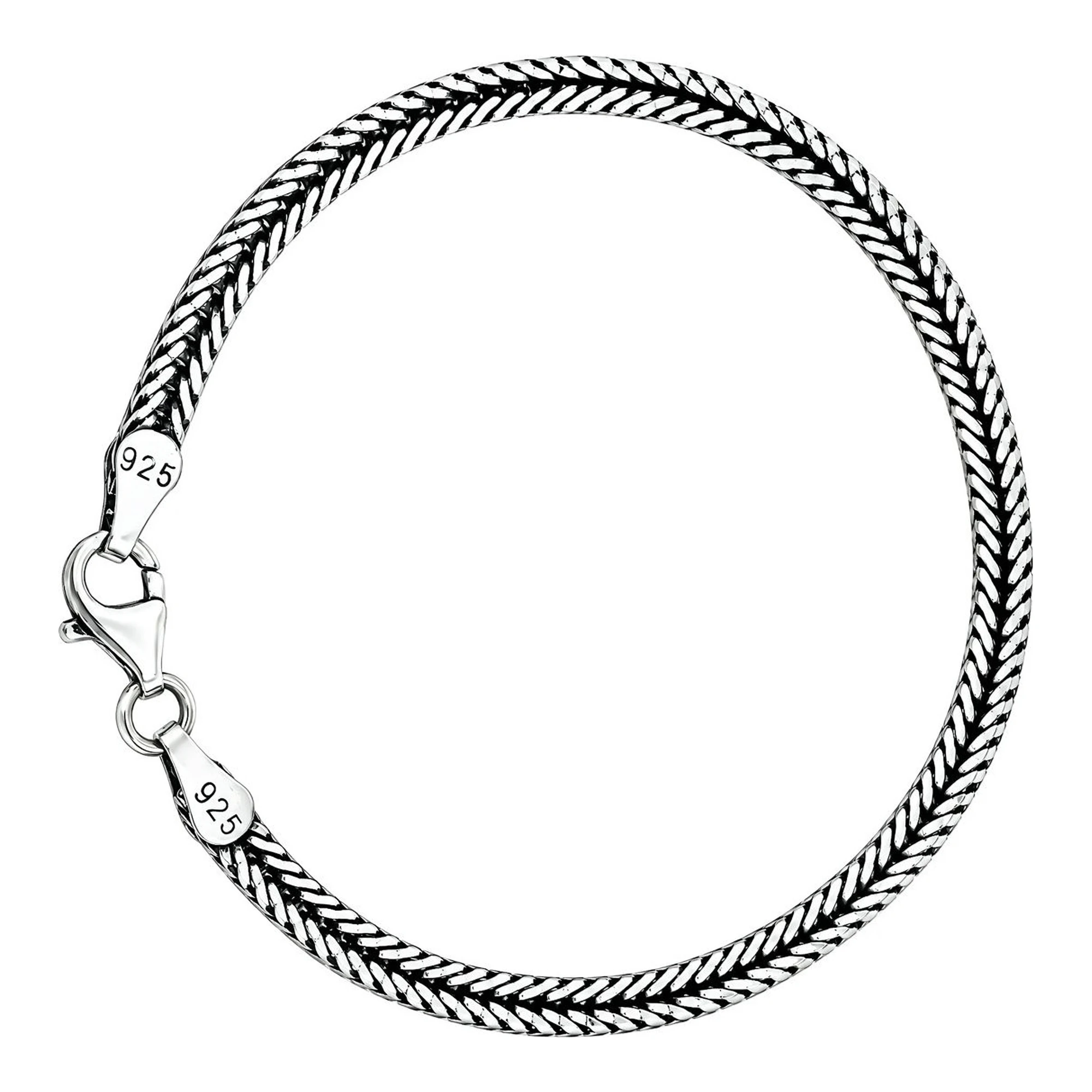 Pulsera panza de víbora de plata ley .925 pavonada de 19 cm y 3 mm - Joyaris joyería fina