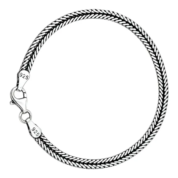 Pulsera panza de víbora de plata ley .925 pavonada de 19 cm y 3 mm - Joyaris joyería fina