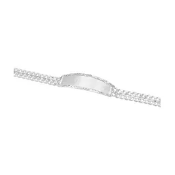 Esclava Petatillo Placa Diamantada Hombre Plata .925 8mm 22c - Imagen 2