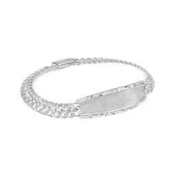 Esclava Petatillo Placa Diamantada Hombre Plata .925 8mm 22c - Imagen 4