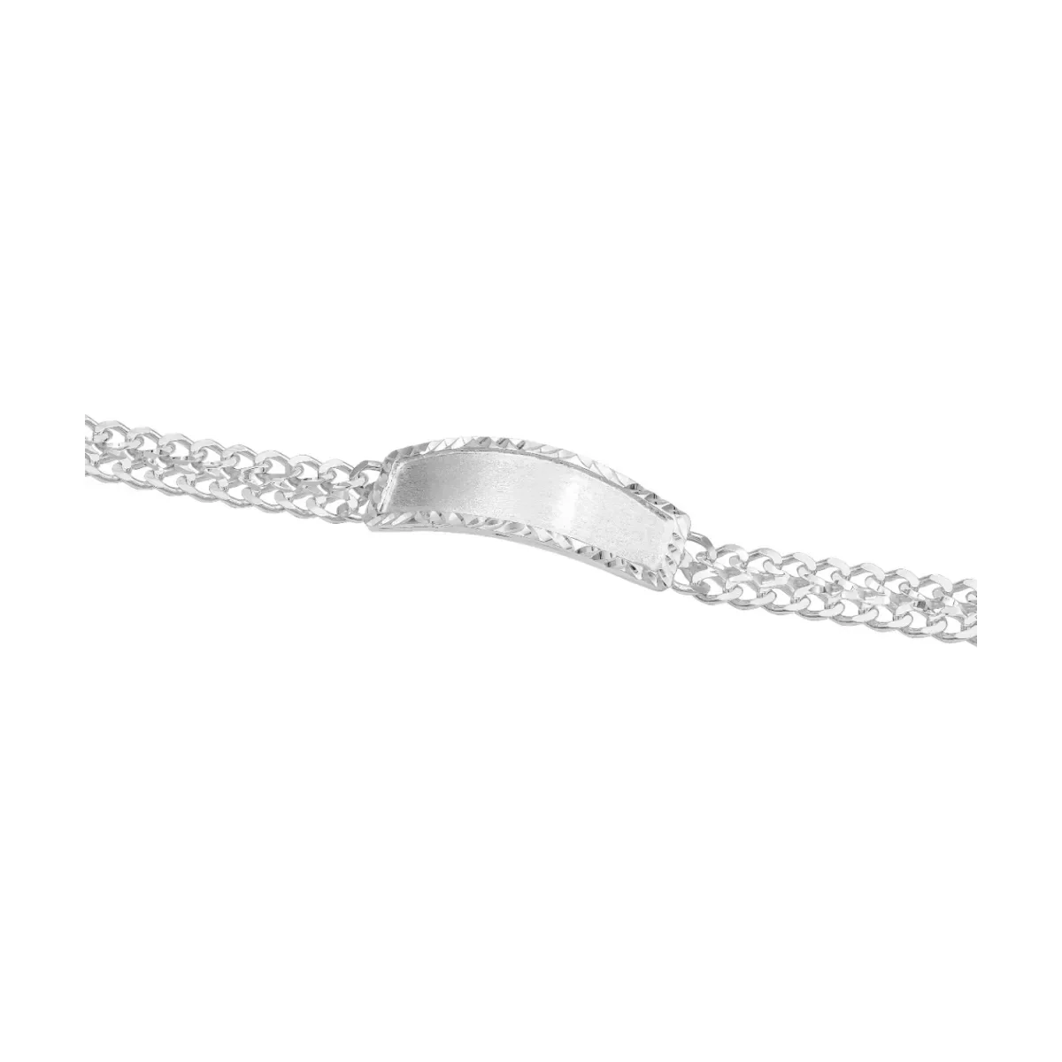 Esclava Petatillo Placa Diamantada Plata .925 8mm 21cm - Imagen 2