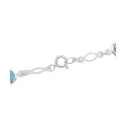 Pulsera Plata .925 Piedra Natural Multicolor para Mujer 18cm - Imagen 5