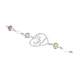Pulsera Plata .925 Piedra Natural Multicolor para Mujer 18cm - Imagen 6