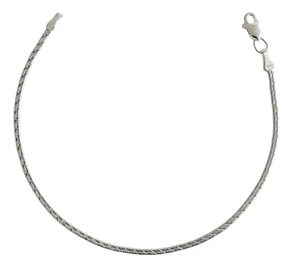 Pulsera de plata .925 planchada diamantada para mujer ajustable — Joyaris
