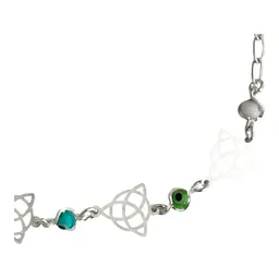 Pulsera Plata 925 Ajustable Ojo Turco Triqueta Multicolor - Imagen 2