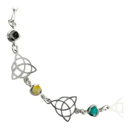 Pulsera Plata 925 Ajustable Ojo Turco Triqueta Multicolor - Imagen 3