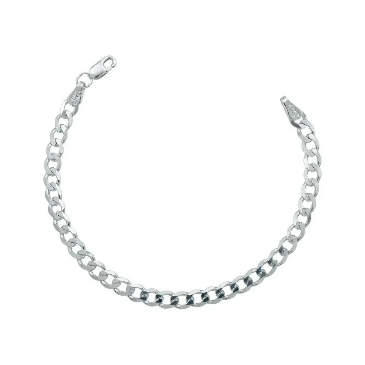 Pulsera Plata .925 Cadena Barbada Cubana Hombre, diseño robusto con eslabones, brazalete macizo artesanal para uso diario, 22