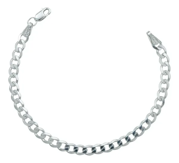 Pulsera Plata 925 Cadena Barbada Cubana Hombre 22cm - Imagen 1