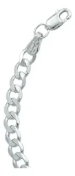 Pulsera Plata 925 Cadena Barbada Cubana Hombre 22cm - Imagen 5