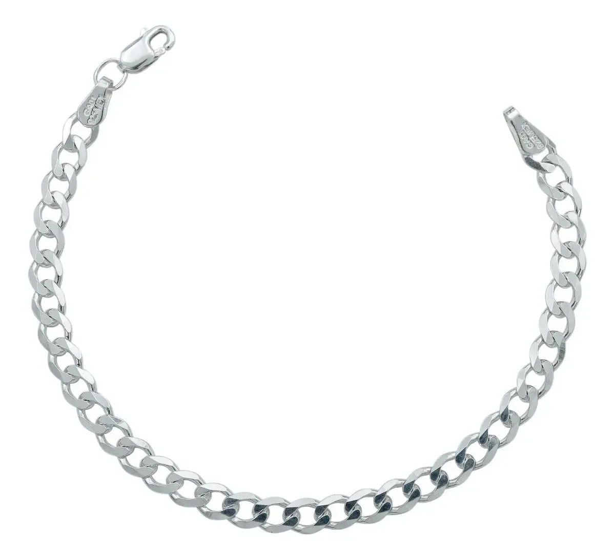 Pulsera de Plata 925 Cadena Cubana Abierta Hombre 20cm, diseño moderno y robusto. Joyería de plata mexicana, estilo 2024.