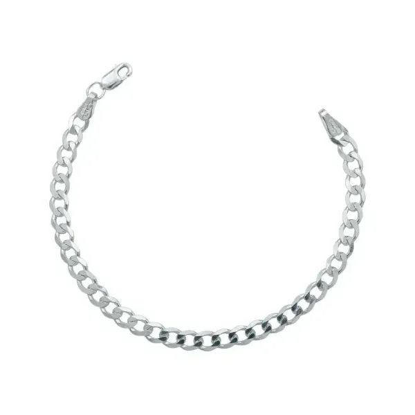 Pulsera Plata 925 Cadena Cubana Abierta Hombre 20cm - Imagen 1