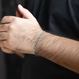 Pulsera de Plata 925 Tejido Cubano Barbado para Hombre 18cm - Imagen 2