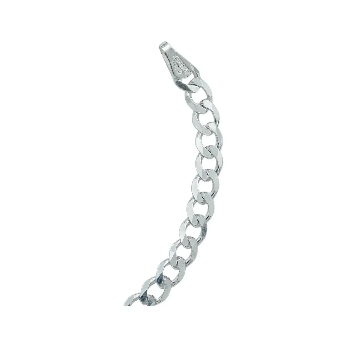 Pulsera Plata 925 Cadena Cubana Abierta Hombre 20cm - Imagen 4