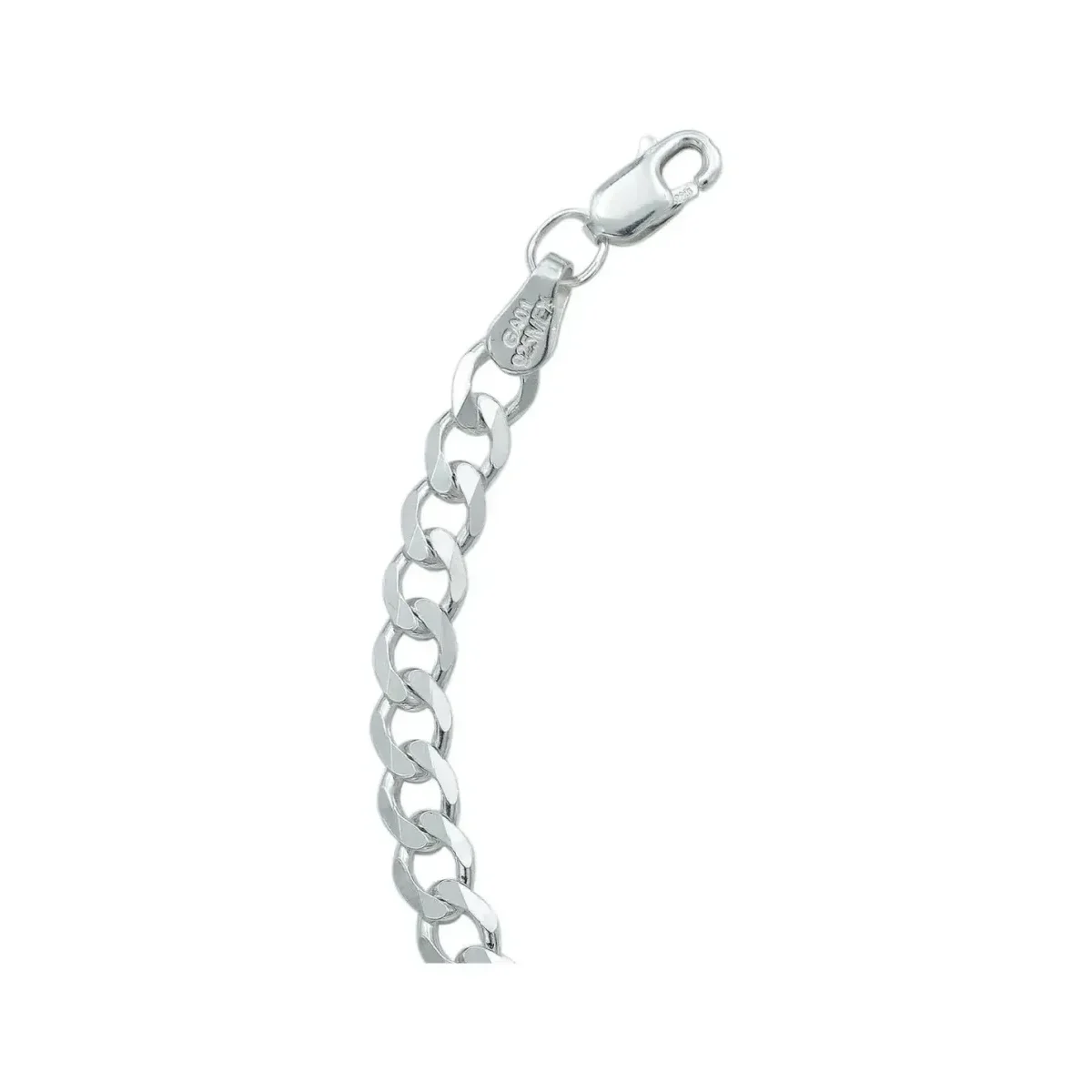 Pulsera Plata 925 Cadena Cubana Abierta Hombre 20cm - Imagen 5