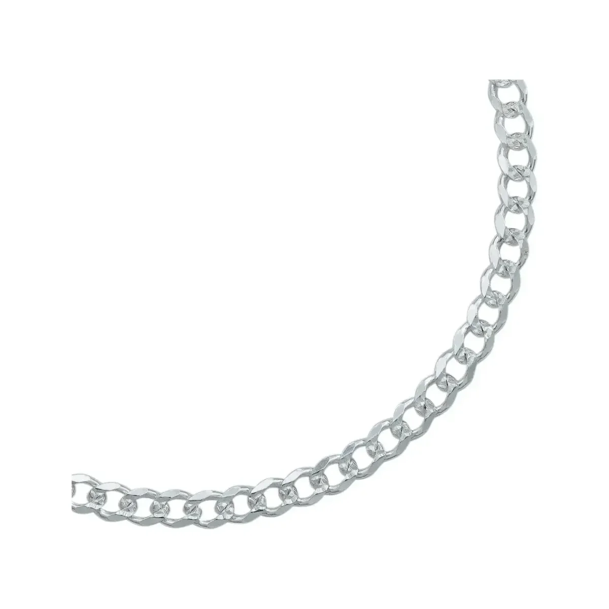 Pulsera Plata 925 Cadena Cubana Diamantada 4mm Unisex - Imagen 2
