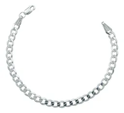 Pulsera Plata 925 Cadena Cubana Eslabón 5mm para Hombre 21cm - Imagen 1
