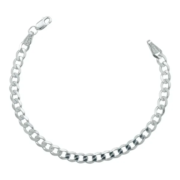 Pulsera Plata 925 Cadena Cubana Eslabón 5mm para Hombre 21cm - Imagen 1